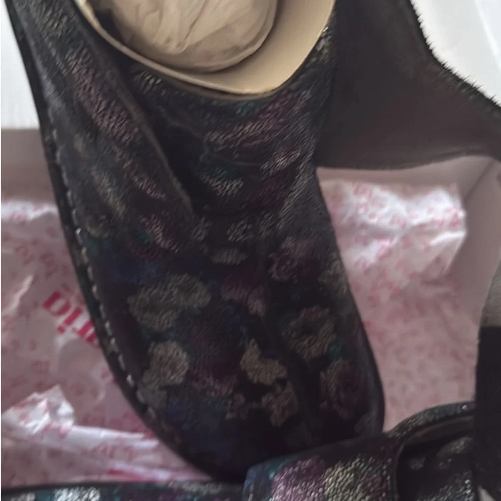 Alegria Ankle Boots - Black and Multicolor Floral - Picture 3 of 5